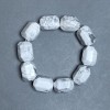 Kaholong-Armband mit facettierten Rondellen, Durchmesser ca. 20 × 15 mm, Länge ca. 18 cm, Stretch