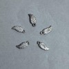 REDUZIERT! Verpackung 0,5 kg Schmuckanhänger Blatt aus Kunststoff, Farbe Dunkelsilber, Maße 17×7×3 mm ± Lochdurchmesser 2 mm+