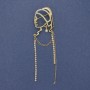 Brosche „Mädchen mit dem Perl-Ohrring“, weiße Strasssteine, goldfarbenes Metall, 85×24 mm+