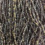 Perlen aus tschechischem Kristall auf einer Schnur, violettes petrolfarben schimmerndes facettiertes Rondell, Durchmesser 3,5×3 mm + -, Länge 32 cm +