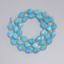 Aquamarin facettierte Reiskornperlen 8×6,5 mm ±, Rocailles 3 mm ±, Länge ca. 36 cm – auf der Schnur