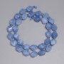 Aquamarin-Perlen, facettierte Rhombusform 10 × 9 mm ±, Seed-Beads 3 mm ±, Länge ca. 39 cm, auf Faden