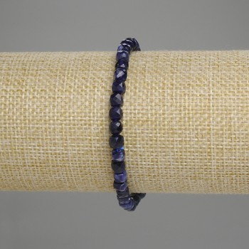 Armband aus facettiertem Sodalit, Würfel 4,5 × 4,5 mm, Länge ca. 18 cm