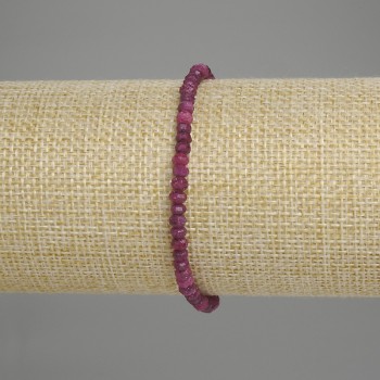 Armband aus facettiertem Rubin – Rondellperlen 4×3 mm, Länge 18 cm