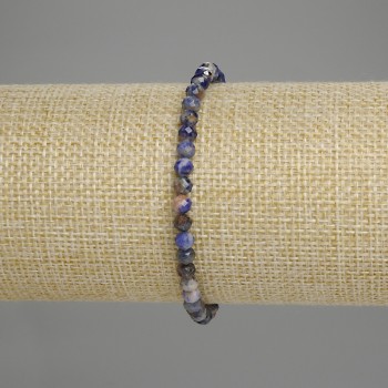 Armband aus Sodalit, facettierte Kugeln 4 mm ±, Länge 18 cm +