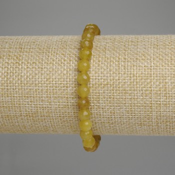 Armband aus gelbem Quarz, facettierte Kugeln 6 mm ±, Länge 18 cm +