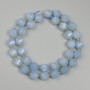 Aquamarin facettierte Rhombus-Perlen, Durchmesser 10 × 9 mm ±, Seed-Beads 3 mm ±, auf der Schnur, Länge ca. 39 cm+