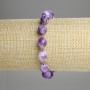Sugilit-Armband mit facettierten Körnern, Maße 9,5 × 8,5 mm, Seed-Beads 3 mm ±, Länge 18 cm ±, Stretcharmband