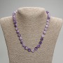 Sugilit-Kette mit facettierten Körnern, Durchmesser ca. 9,5 × 8,5 mm, Samenperlen 3 mm ±, Länge ca. 45 cm ±, mit Verschluss