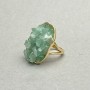 Ohrring aus Jade-Krümel in glatter Fassung, 30×26 mm ±, goldfarbenes Metall, Größe