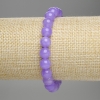 Lavendel-Amethyst-Armband, glatte Kugeln, Durchmesser ca. 8 mm, Länge 18 cm, Stretch-Armband