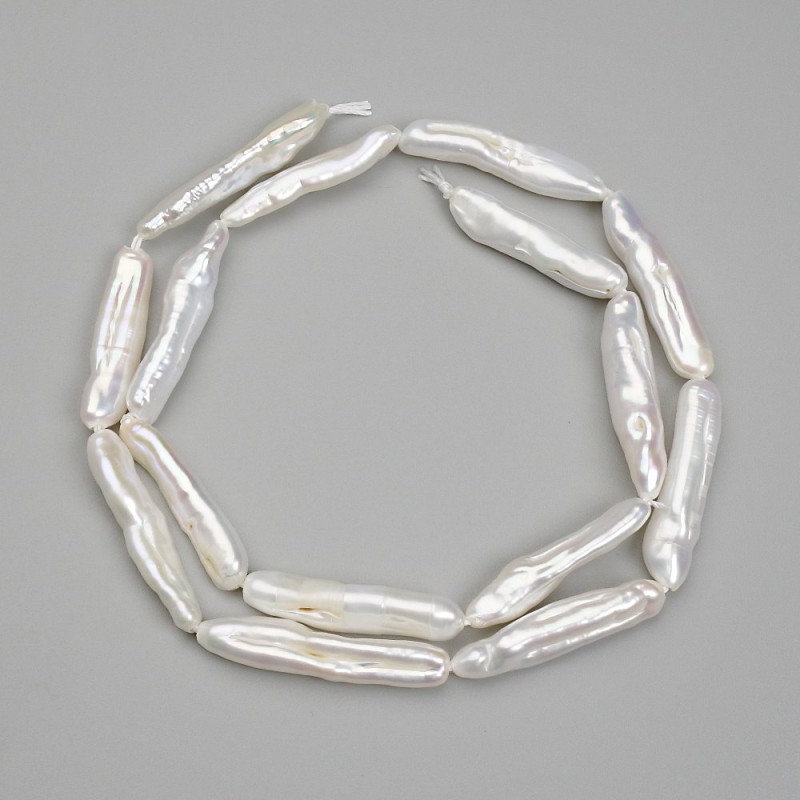 Barockperlen mit Farbton 'Benzin', 24-25×5-5, 5 mm, Länge ca. 39 cm+