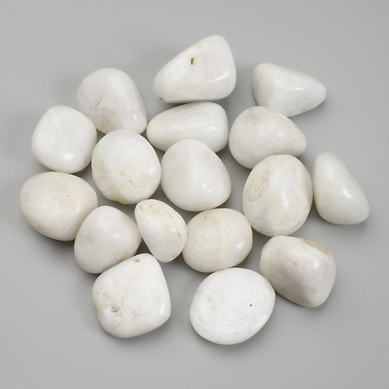 Natürliches Adular-Trommelgeschliffene Rohstücke ohne Loch 18–21 × 16–18 mm ± (pro 100 g ±)