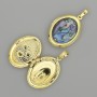 Anhänger aus Haliotis, oval, goldfarbenes Metall, 32×20 mm ±, zur Aufbewahrung eines Fotos
