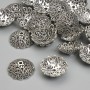 Perlenkappe silberfarben, Ø 13 mm, Bohrung Ø ca. 1,5 mm, Verpackung ca. 20 g (ca. 27 Stück)