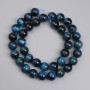 Azurblaues Tigerauge-Perlen – glatte Kugeln 10 mm ±, Länge ca. 38 cm, auf Faden
