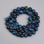 Azurblaues Tigerauge Perlen, glatte Kugeln 8 mm ±, Länge ca. 38 cm auf Schnur