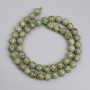 Serpentin-Perlen Glatte Kugeln 8 mm, +/- Länge 39 cm, auf Schnur