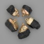 Anhänger Turmalin Schörl Rohstein, goldfarbenes Metall, 24–32×14–22 mm ± assortierte Größen