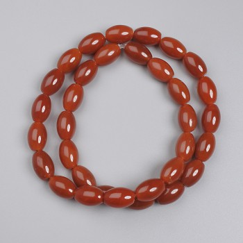 Karneol-Barrel-Perlen, Durchmesser 12×8 mm, auf einer Schnur, Länge 39 cm+