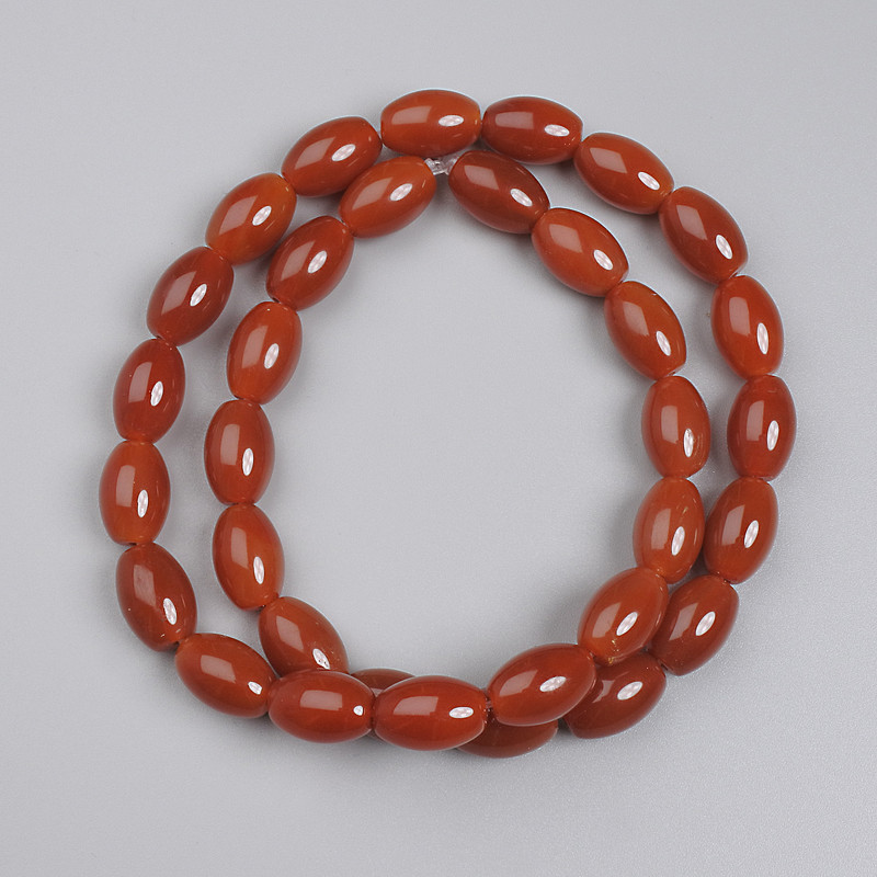 Karneol-Barrel-Perlen, Durchmesser 12×8 mm, auf einer Schnur, Länge 39 cm+