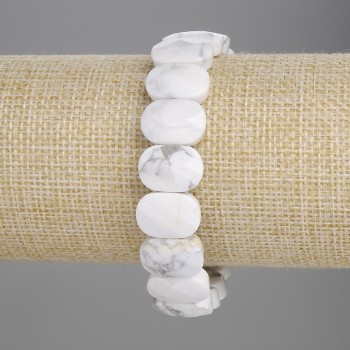 Armband aus Kaholong, facettierte Glieder 14×10 mm, ca. 18 cm lang, elastisch