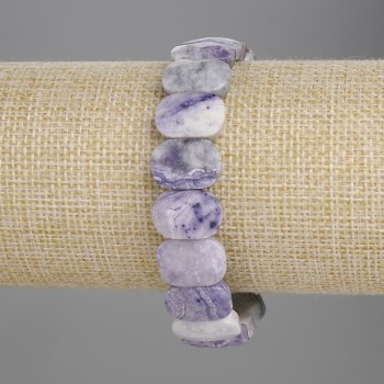 Armband aus Charoit, facettierte Glieder 15×10 mm, Länge ca. 18 cm, Stretch