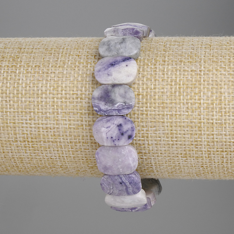 Armband aus Charoit, facettierte Glieder 15×10 mm, Länge ca. 18 cm, Stretch