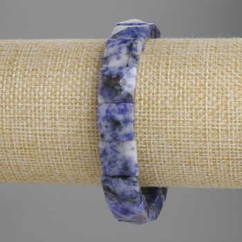 Armband aus Sodalit, facettierte Glieder 12×12 mm, Länge 18 cm+-, Elastikband