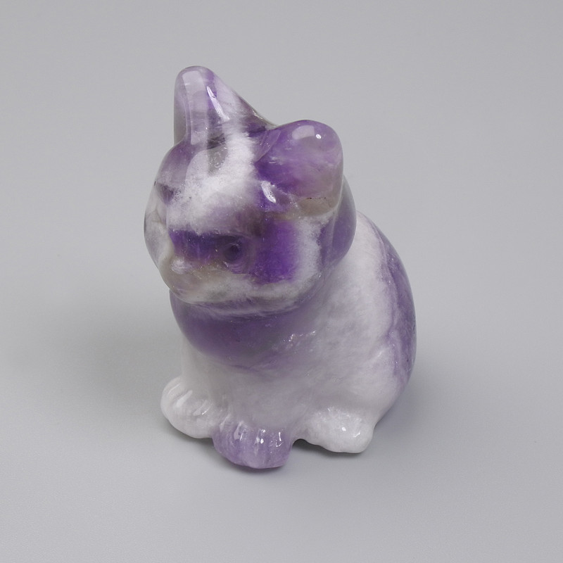 Souvenir-Statue einer Katze aus Amethyst, 40×30×23 mm+