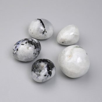Adular Trommelstein, natürlich, ungebohrt, 29×23 mm ±, assortierte Größen (pro 100 g ±)