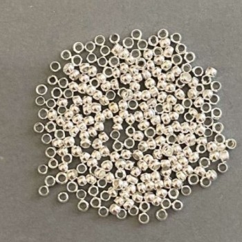Crimp-Fixierer «Zahipi», Durchmesser 2,5 mm, Metallfarbe helles Silber, 200 g