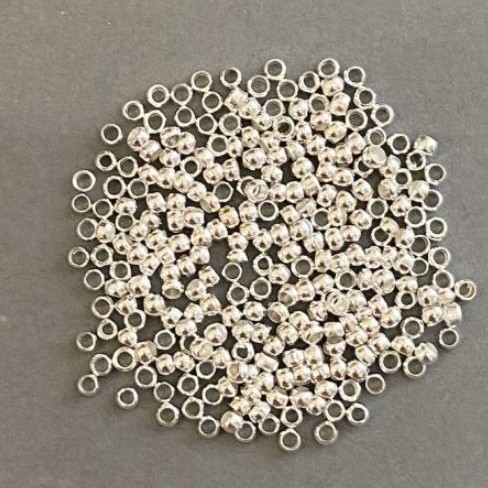 Crimp-Fixierer «Zahipi», Durchmesser 2,5 mm, Metallfarbe helles Silber, 200 g