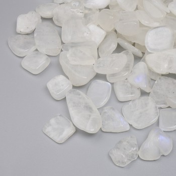 Adular-Krümel aus Naturstein ohne Loch, 12-20×10-14 mm ± (pro 100 g ±)