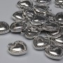 Herzanhänger, silberfarbener Metallton, Durchmesser 13 × 11,5 mm, Stärke ca. 5 mm ±, Verpackung 20 g (~21 Stück)
