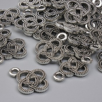 Anhänger Keltischer Knoten, Metallfarbe Silber, Durchmesser ca. 17 × 13 mm, Verpackung 20 g (~23 Stück)