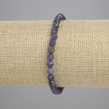 Armband aus Saphir, facettierte Kugeln 5 mm, Länge ca. 18 cm, Stretcharmband