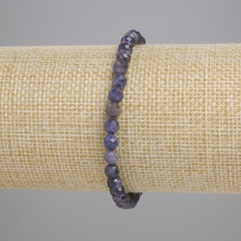 Armband aus Saphir, facettierte Kugeln 5 mm, Länge ca. 18 cm, Stretcharmband