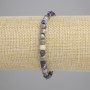 Armband aus facettiertem Sodalit – Würfel 4,5 × 4,5 mm, Länge ca. 18 cm, elastische Basis