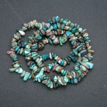 Faden aus natürlichem Chrysokoll-Krümel, Durchmesser 6×4 mm, Länge 80 cm +