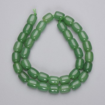 Jade-Barillet-Perlen, Durchmesser 10×8 mm ±, auf Schnur, Länge ca. 37 cm+