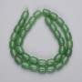 Jade-Barillet-Perlen, Durchmesser 10×8 mm ±, auf Schnur, Länge ca. 37 cm+