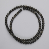 Sonnen-Obsidian-Perlen, glatte Kugeln, Durchmesser 4 mm ±, auf Schnur, Länge 38 cm+