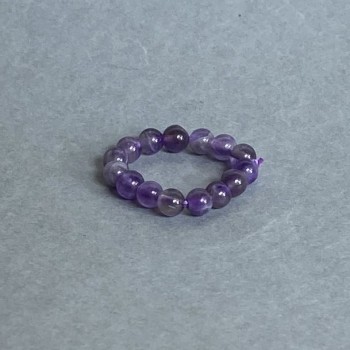 Amethyst-Armband, glatte Kugel, Ø ca. 4 mm, Stretch-Faden