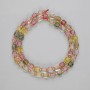 Getönte Quarz-Perlen, facettierte Würfel, Durchmesser 5×5 mm ±, Seed-Beads 3 mm ±, Länge ca. 37 cm ±, auf Faden