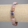 Rhodonit-Armband, facettierte Quadrate, ca. 9–10 mm groß, Länge 18 cm+, elastisches Armband