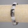 Armband aus Haarquarz (Rutilquarz), facettierte quadratische Perlen, Perlengröße ca. 9–10 mm, Elastikband, Länge ca. 18 cm