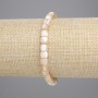 Beiges Perlmuttarmband Zylinder, Durchmesser ca. 5×5 mm, Länge ca. 18 cm, elastisch