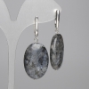 Ohrringe mit Larvikit, oval 30×20 mm, Länge ca. 55 mm