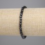 Armband aus schwarzem Turmalin, facettierte Würfel 4×4 mm, Länge ca. 18 cm, Stretch